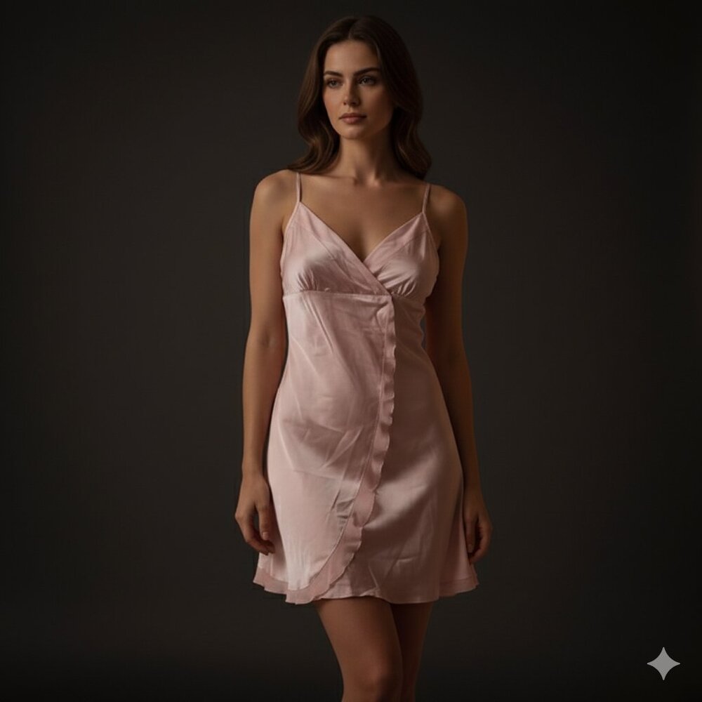 NWOT OSCAR ROSSA Elegant Pink 100% Silk Slip Dress Size XL